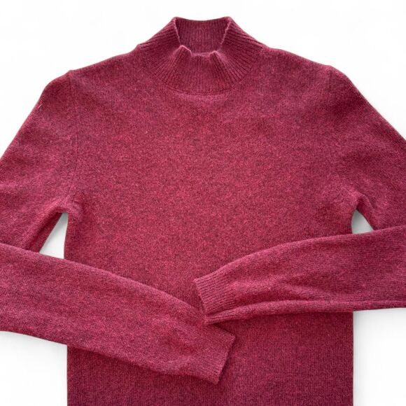 Asos Burgundy Wool Blend Mock Neck Long Sleeve Sweater. Cozy. Preppy, Comfy - Picture 1 of 4